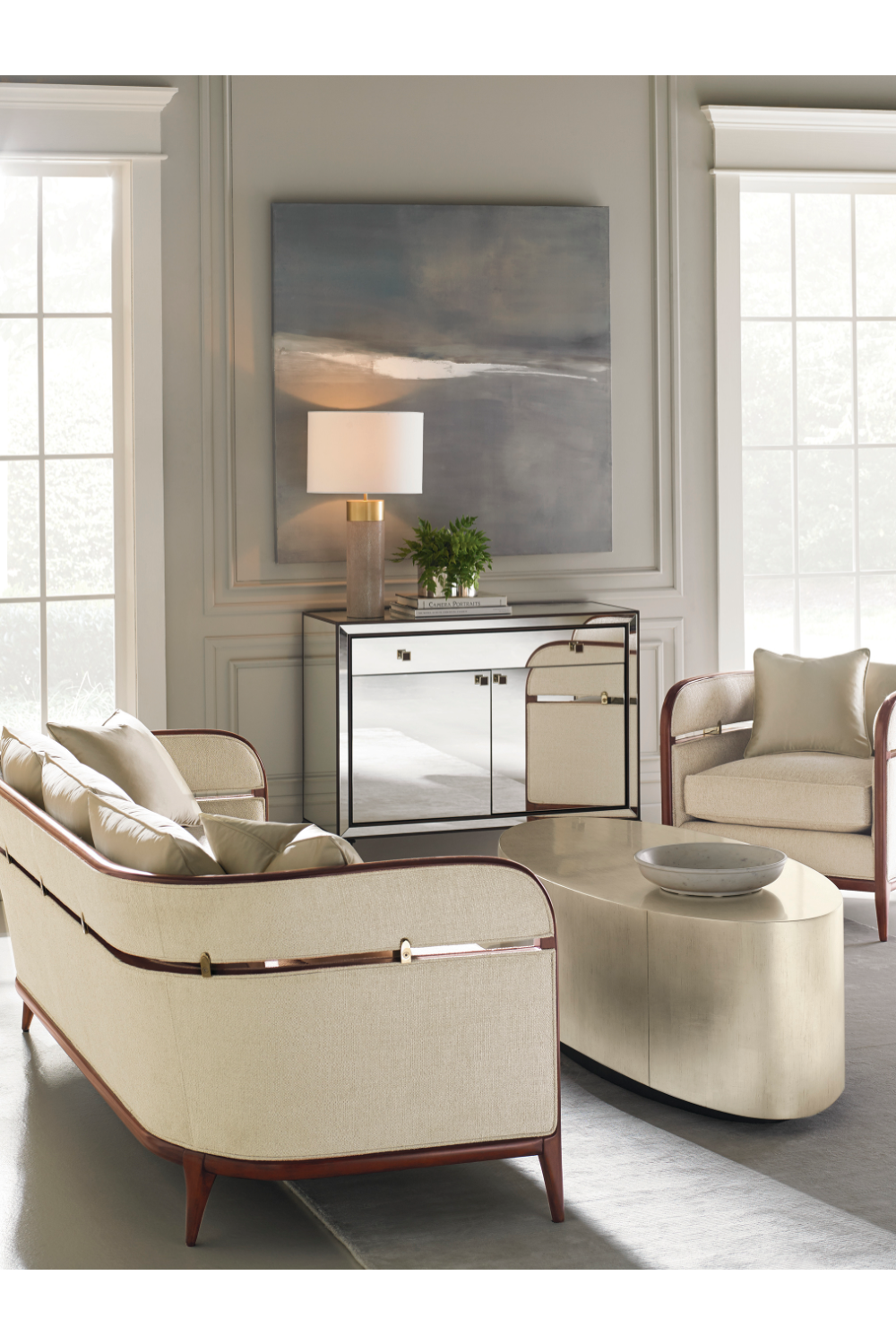 Metallic Leaf Coffee Table – Come Oval Here – alternate view 9