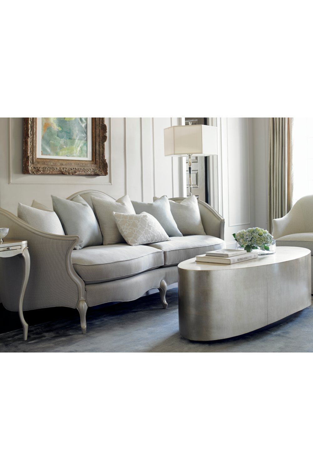 Metallic Leaf Coffee Table – Come Oval Here – alternate view 8