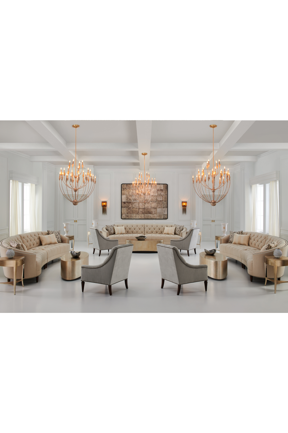Metallic Leaf Coffee Table – Come Oval Here – alternate view 7