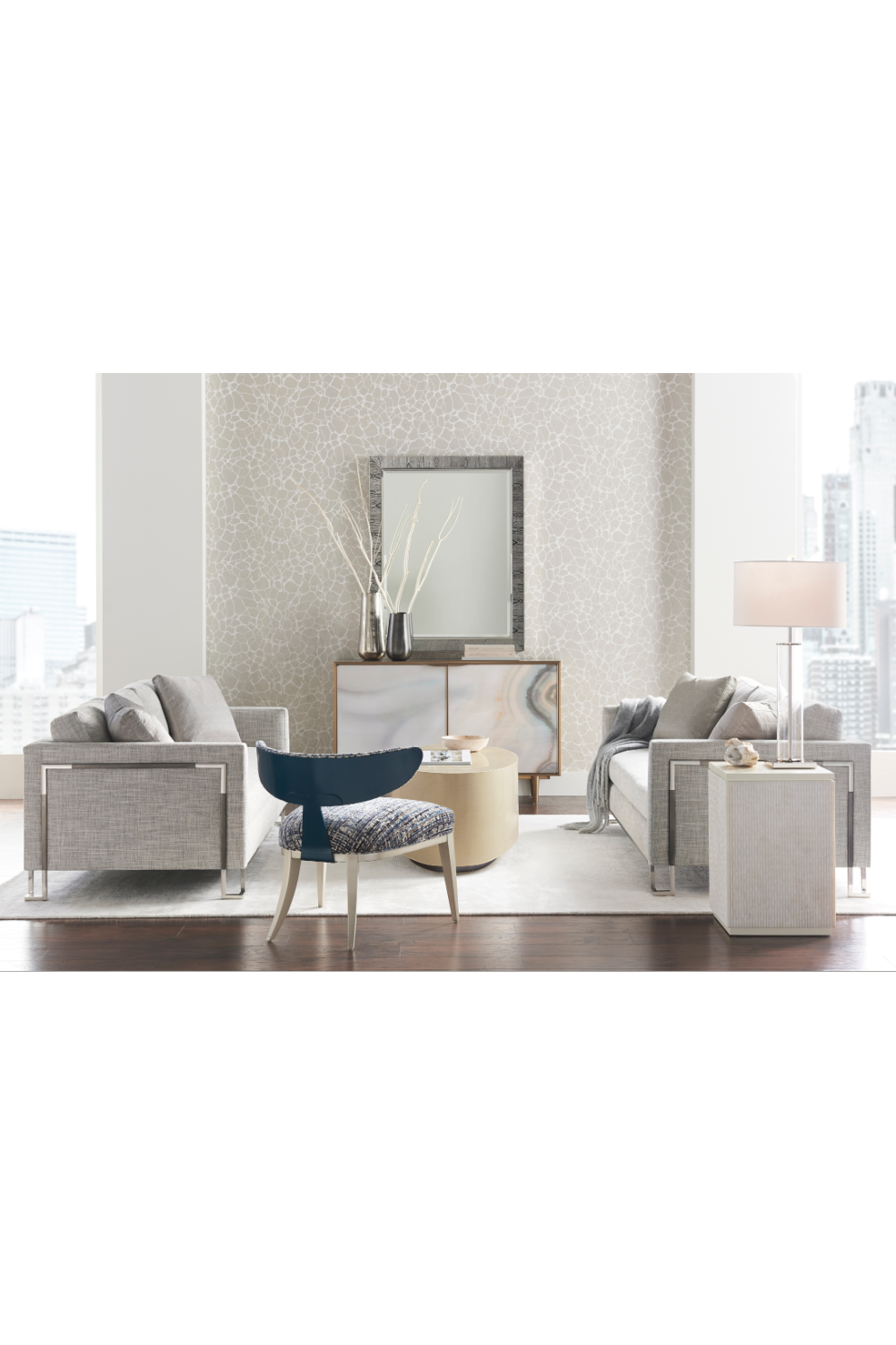 Metallic Leaf Coffee Table – Come Oval Here – alternate view 6