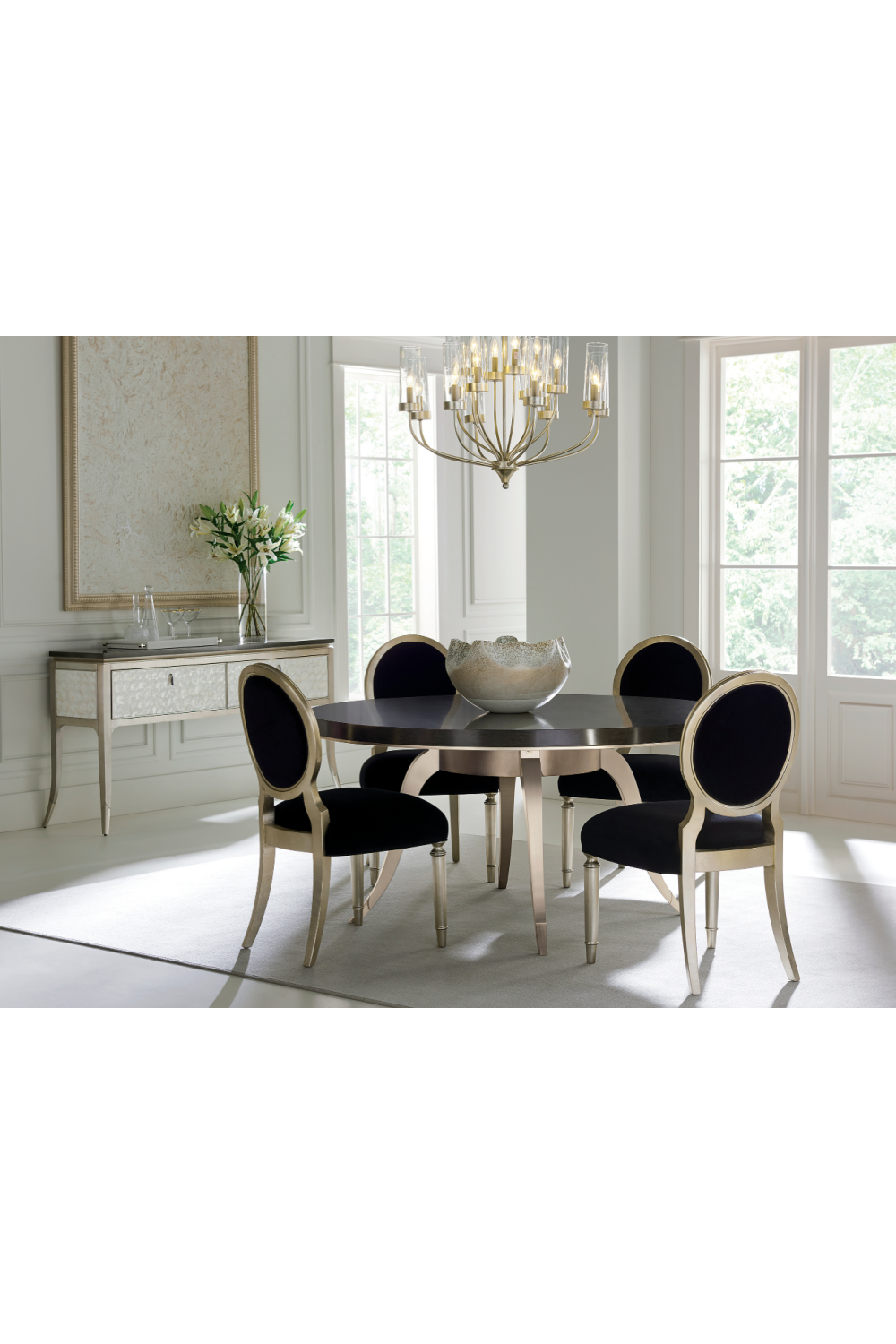 Black Velvet Dining Chairs (2) | Caracole Chit-Chat | Oroa.com