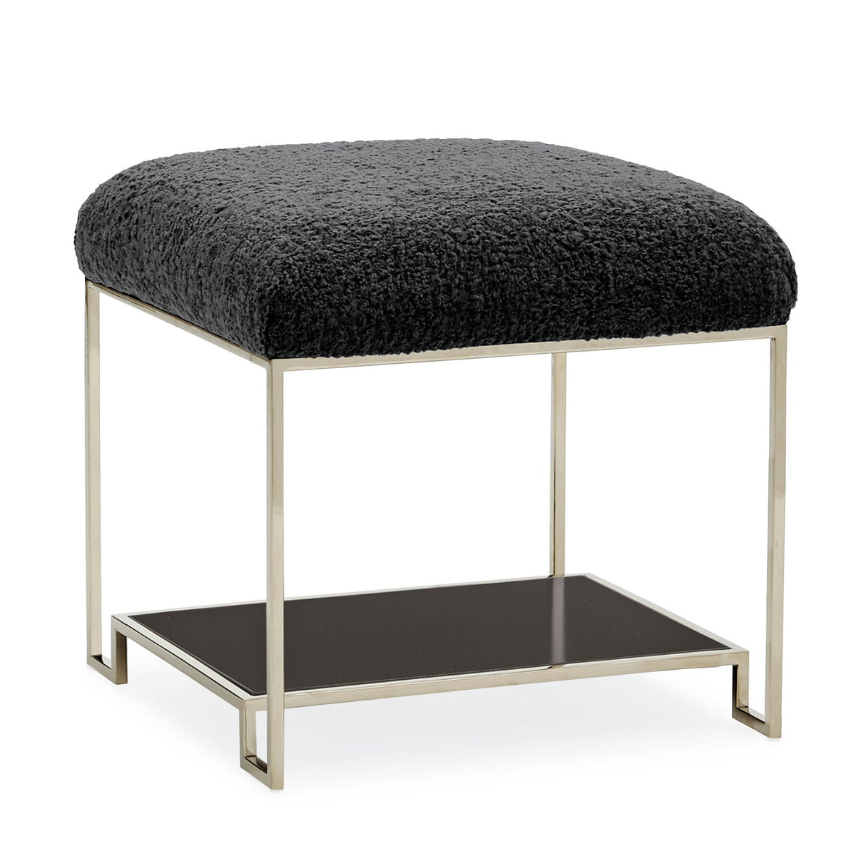 Square Shearling Ottoman | Caracole Thoroughly Modern