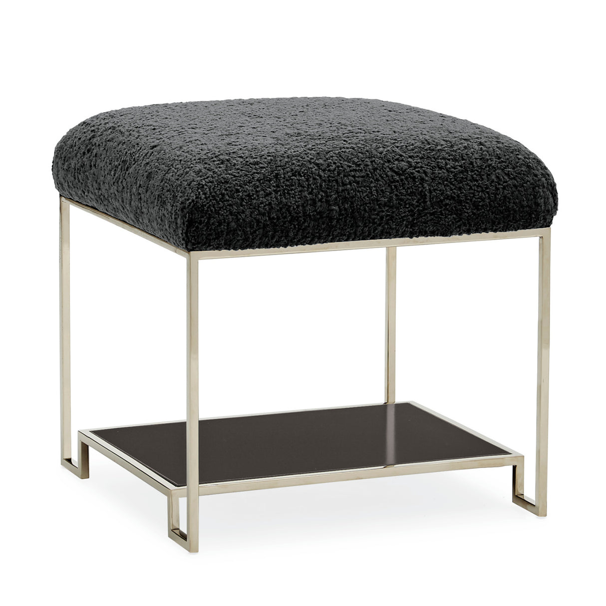 Square Shearling Ottoman – Thoroughly Modern – side view