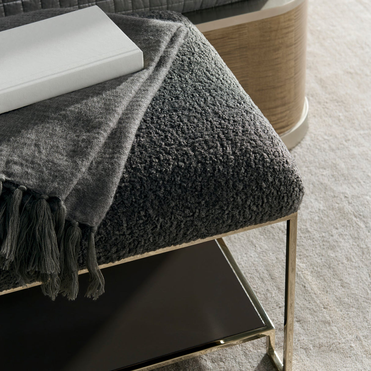 Square Shearling Ottoman – Thoroughly Modern – alternate view 5