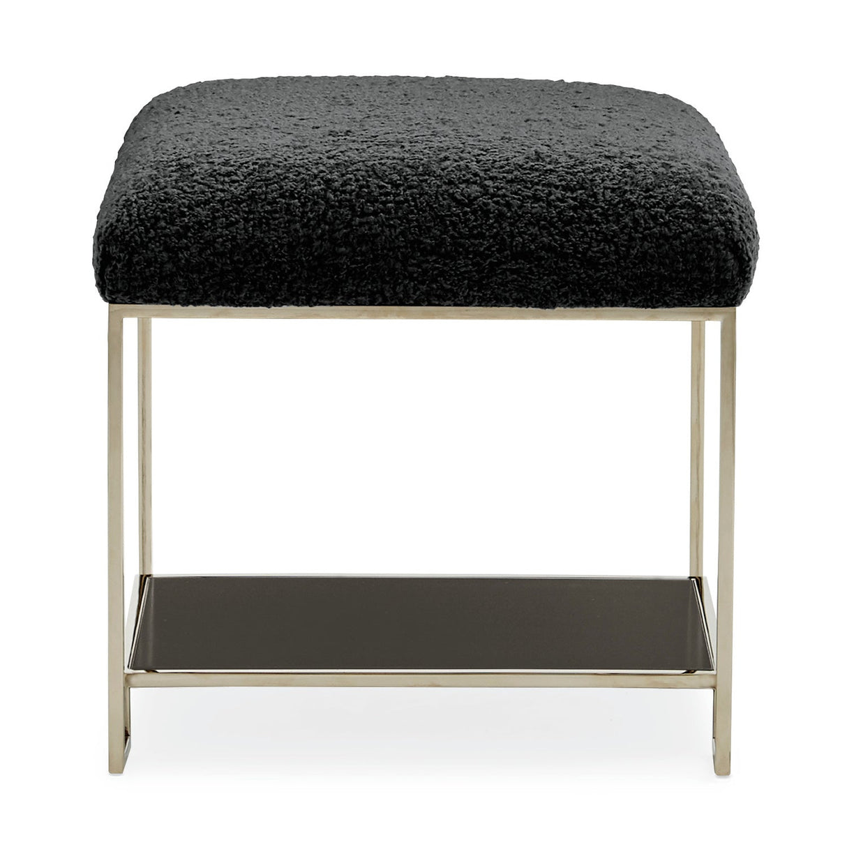Square Shearling Ottoman – Thoroughly Modern – front view