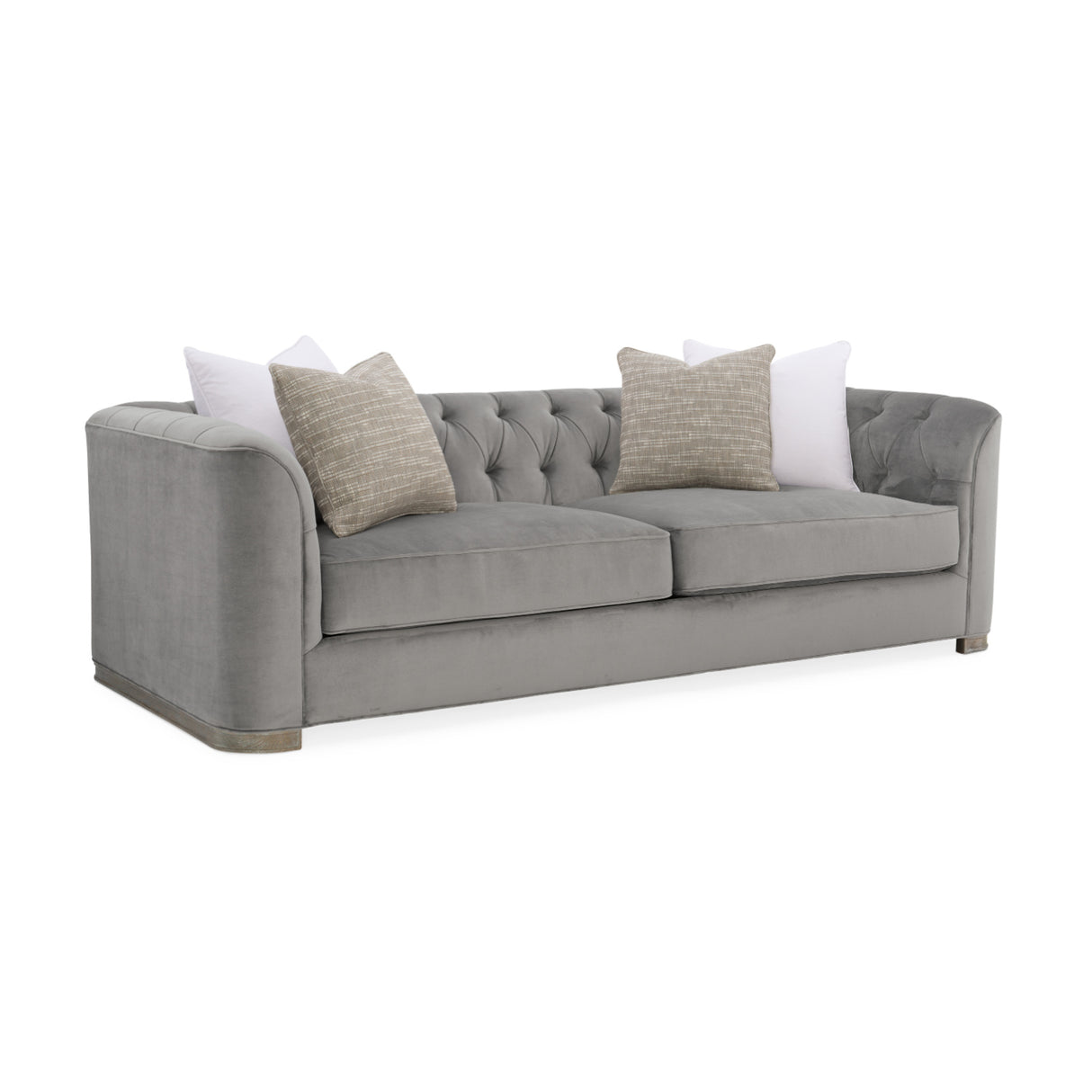 Gray Tufted Sofa – Tuft – side view