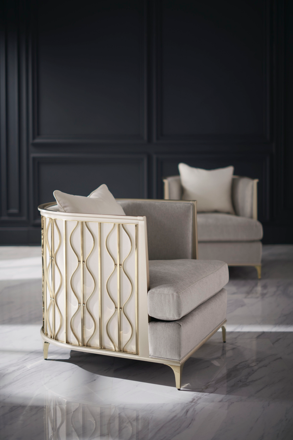 Gray Statement Lounge Chair | Caracole Back In Style | Oroa.com