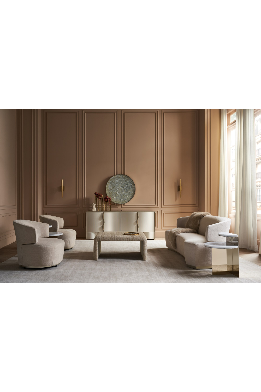Curved Velvet Sofa | Caracole Olympia | Oroa.com