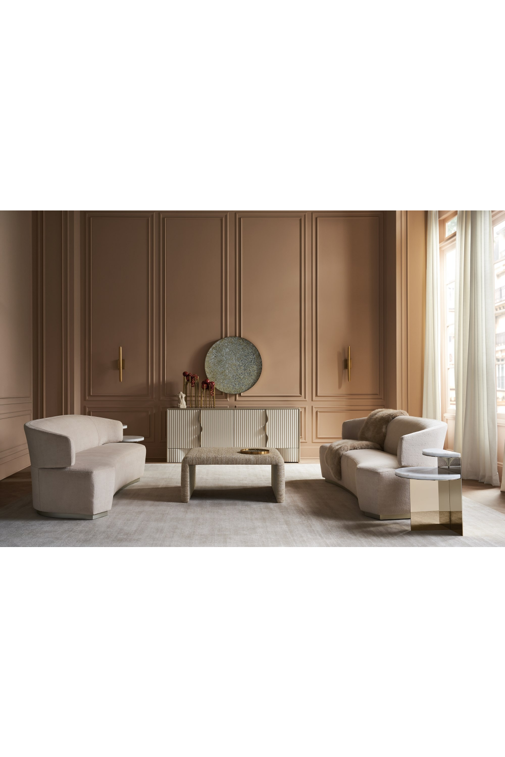 Curved Velvet Sofa | Caracole Olympia | Oroa.com