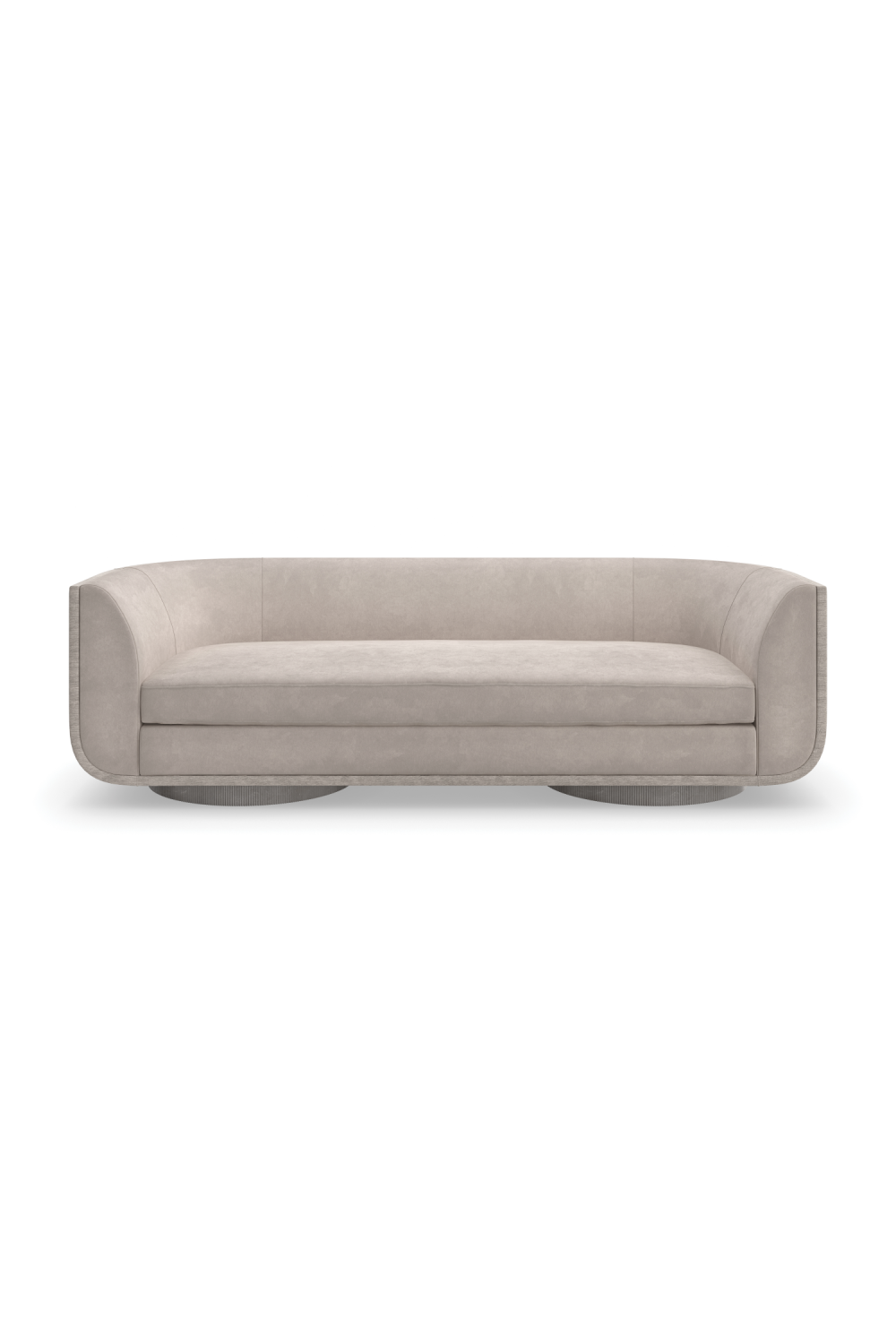 Taupe Velvet Curved Sofa | Caracole Clipper | Oroa.com