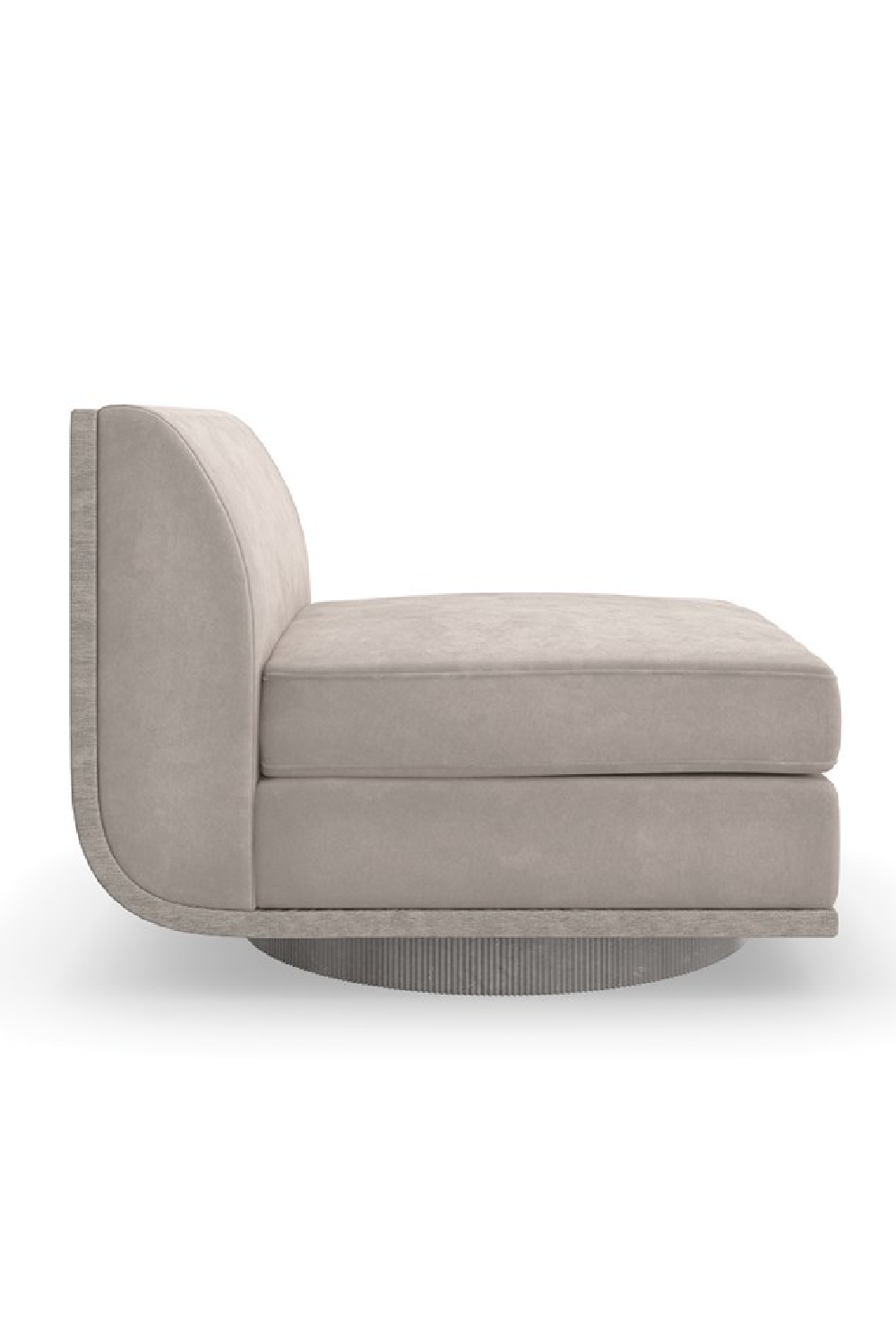 Taupe Velvet Lounge Chair | Caracole Clipper | Oroa.com