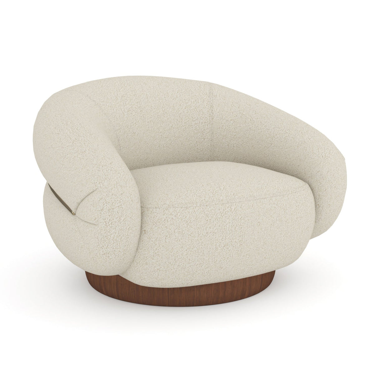 White Boucle Swivel Chair – Smoosh – front view