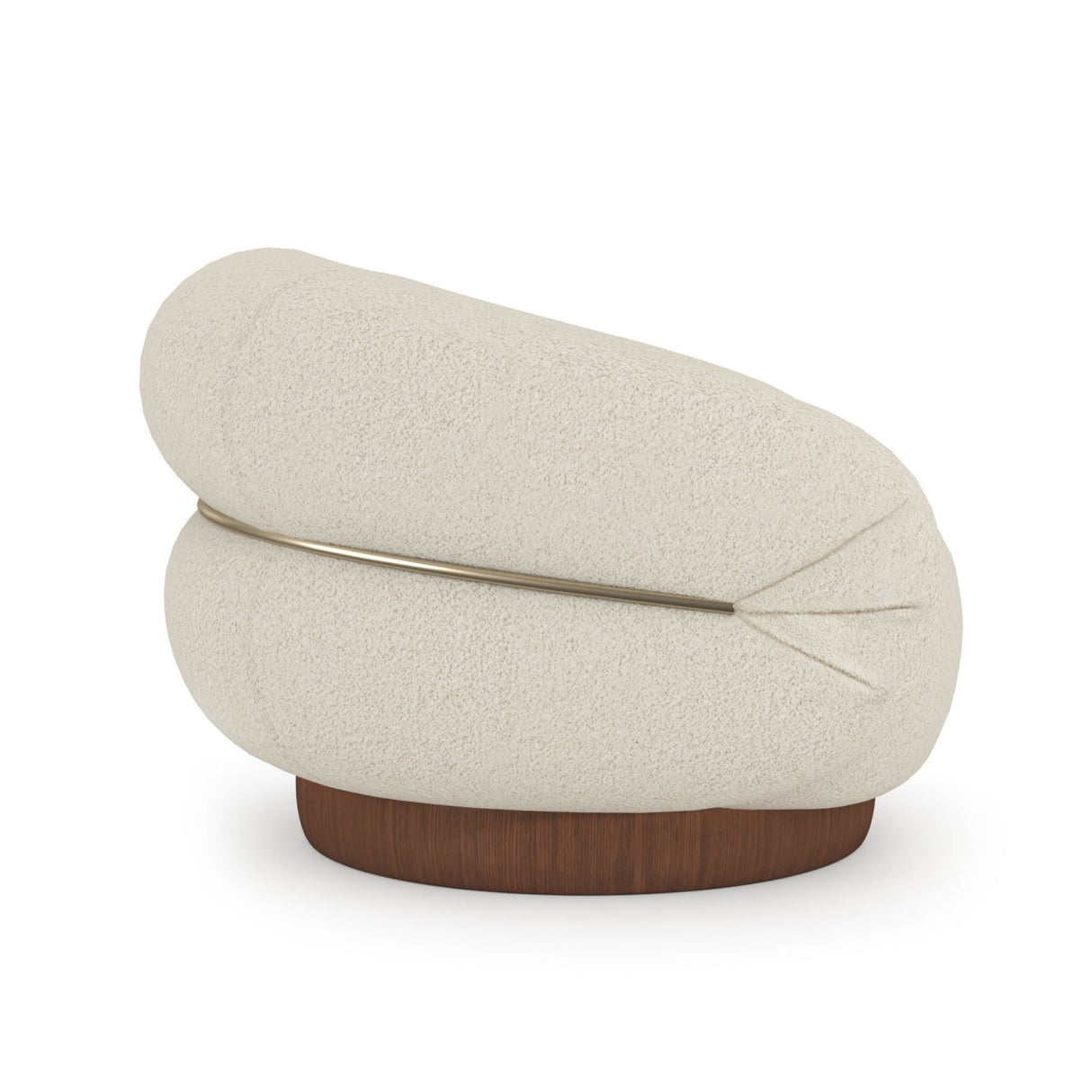 White Boucle Swivel Chair – Smoosh – rear view