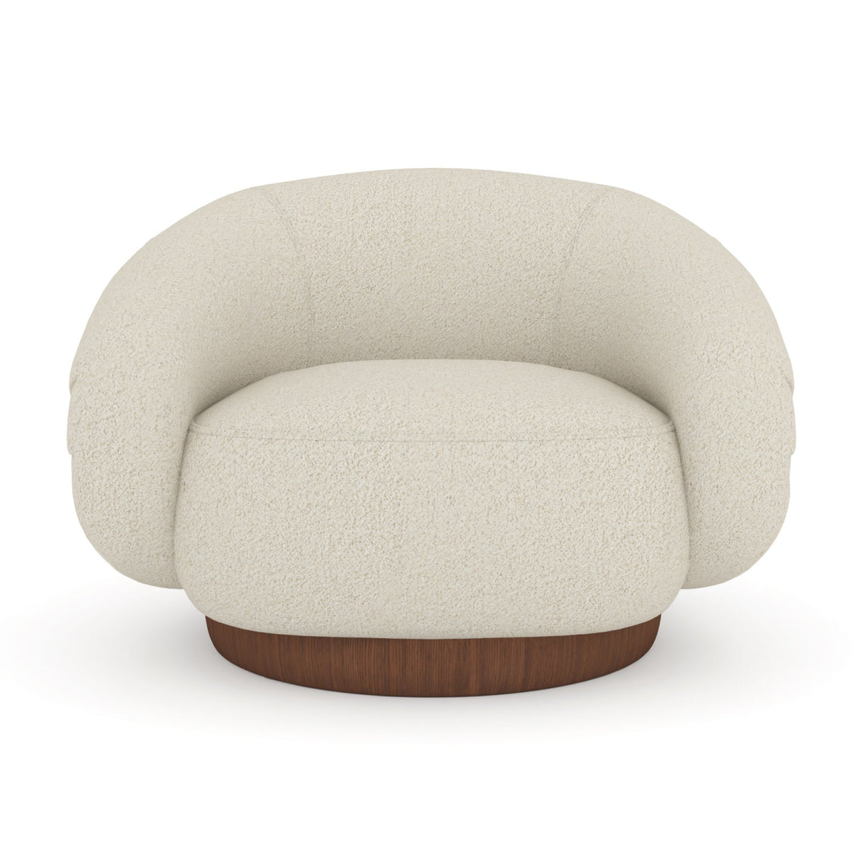 White Boucle Swivel Chair – Smoosh – side view