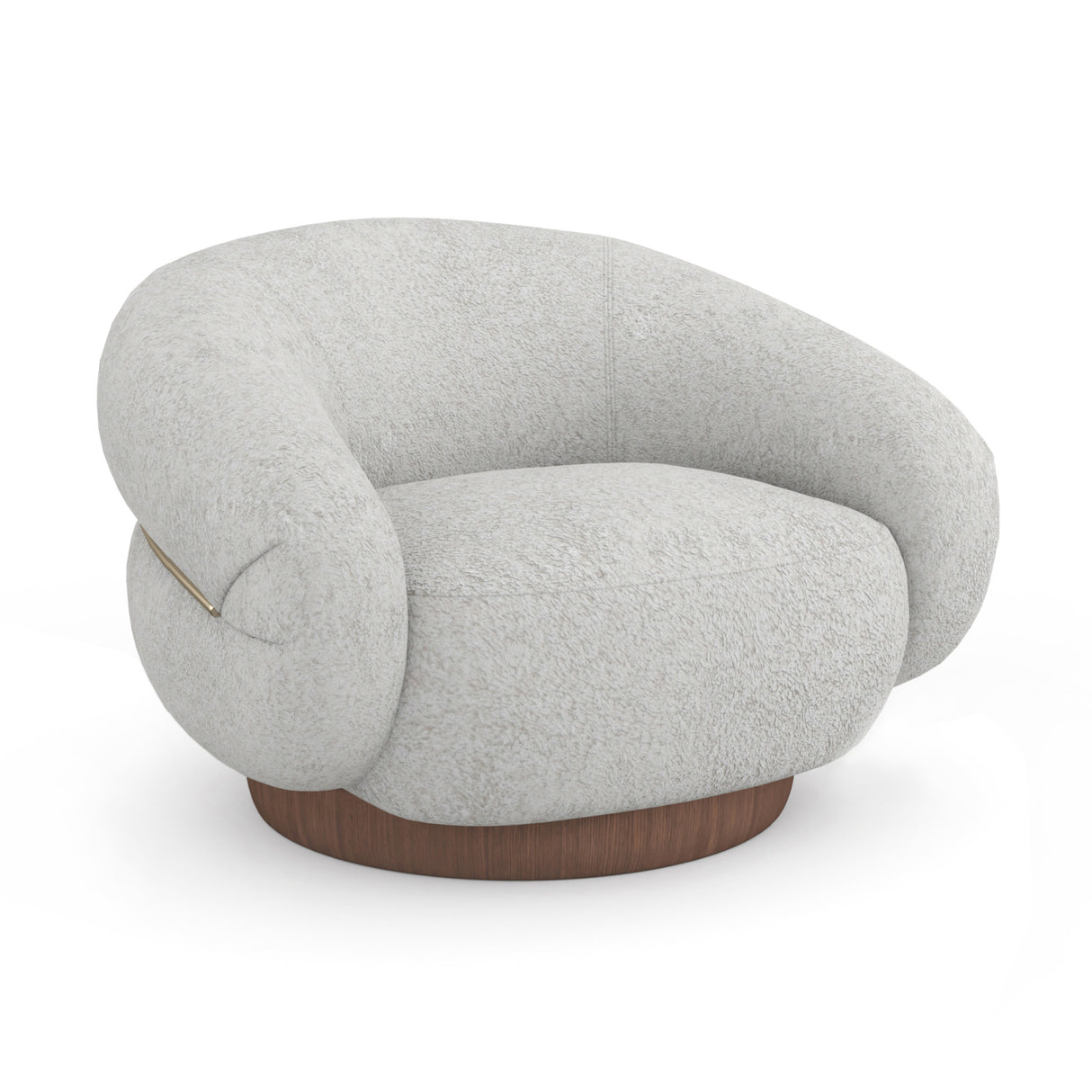 White Boucle Swivel Chair | Oroa.com