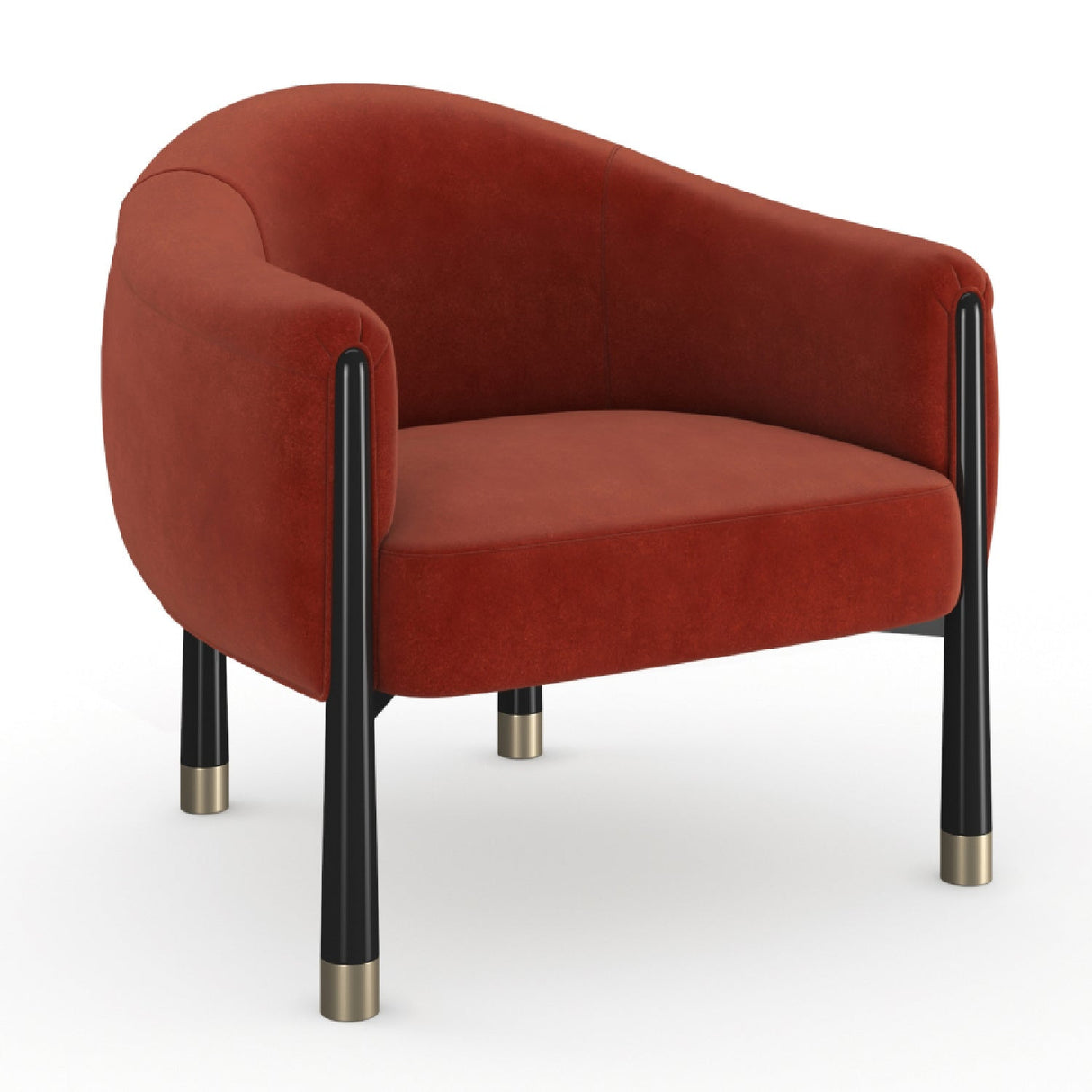 Velvet Curved Accent Chair – Baton – alternate view 7