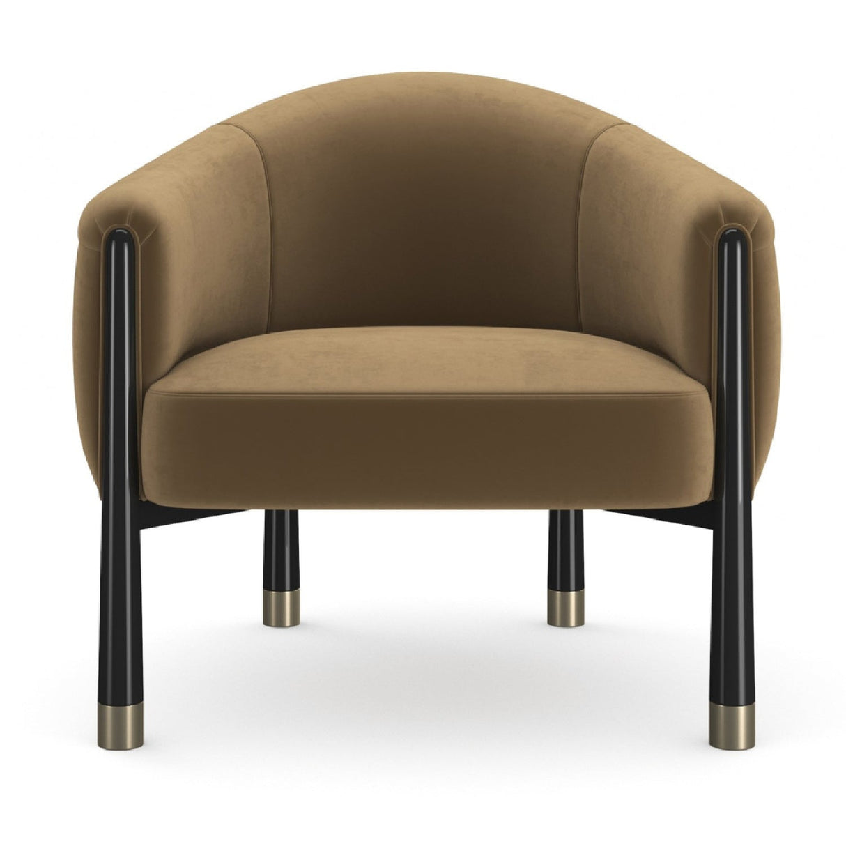 Velvet Curved Accent Chair – Baton – side view