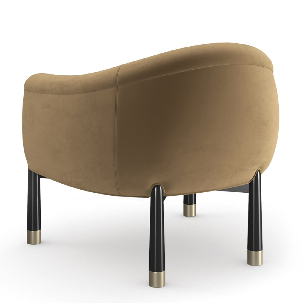 Velvet Curved Accent Chair – Baton – rear view