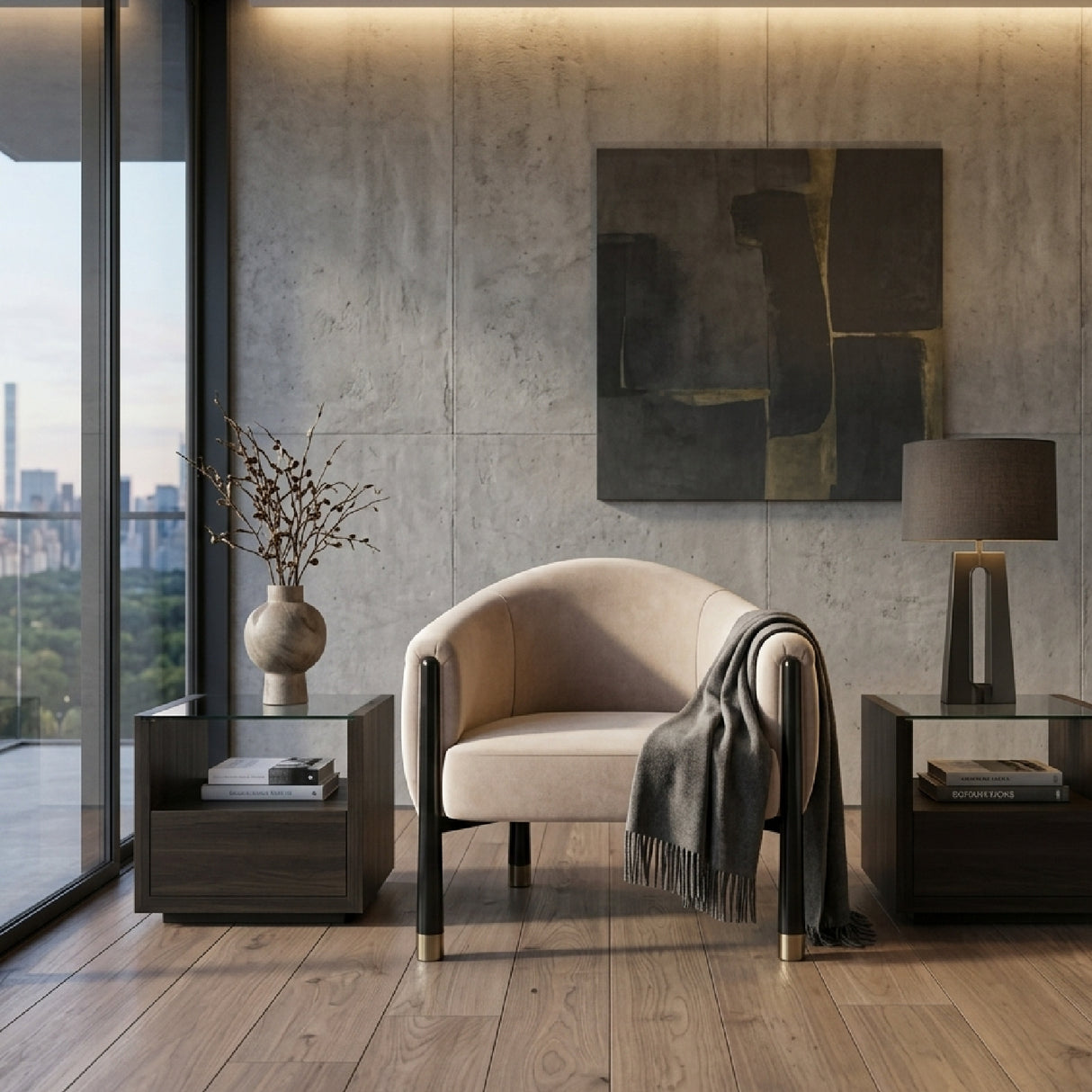 Velvet Curved Accent Chair | Oroa.com