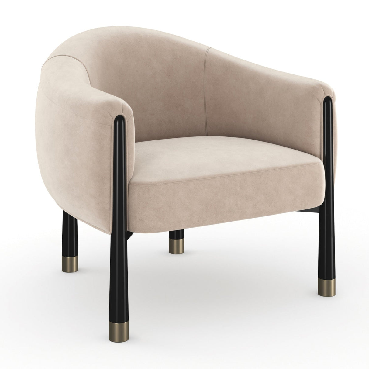 Velvet Curved Accent Chair – Baton – alternate view 9