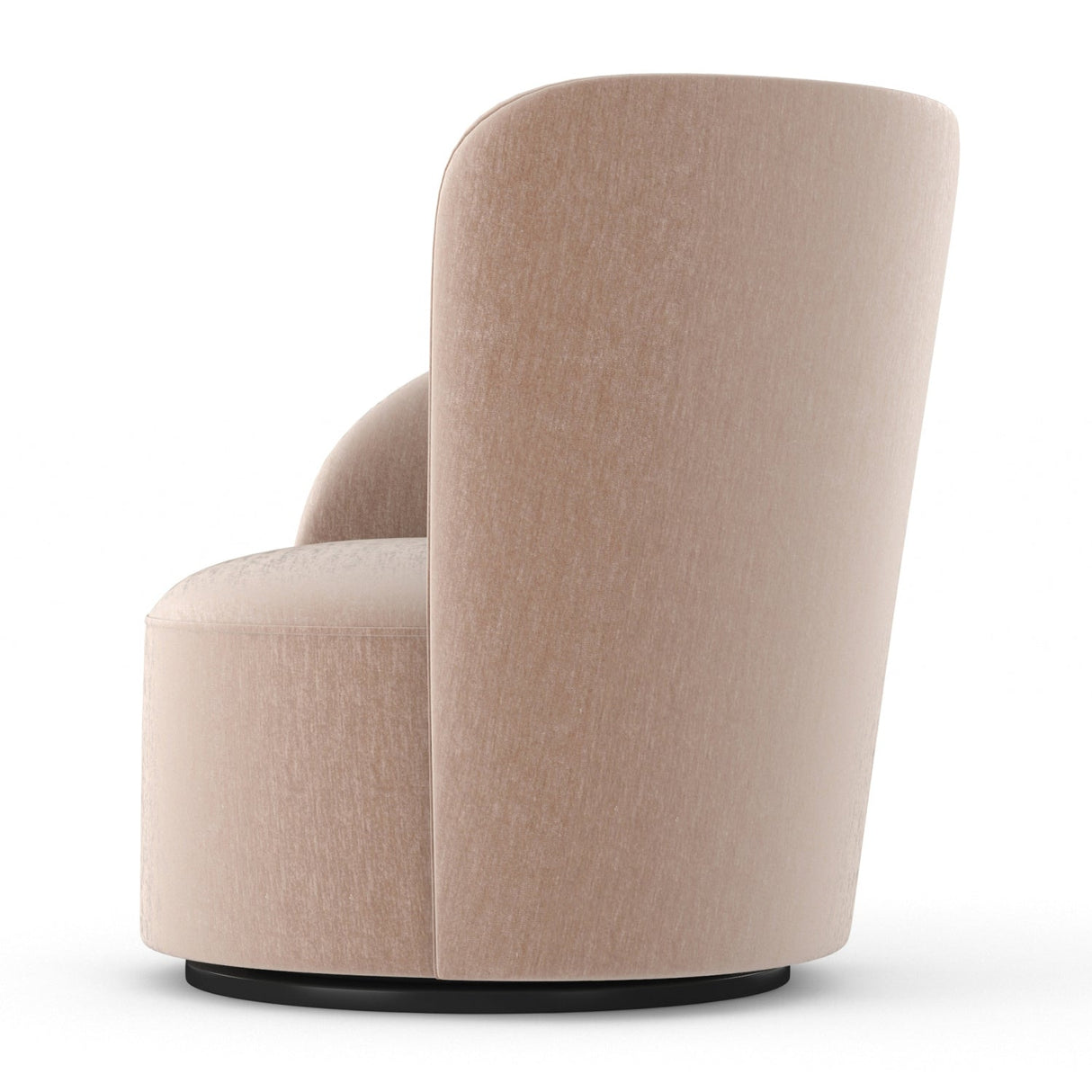 Taupe Velvet Left-Armed Swivel Chair – Whorl – side view