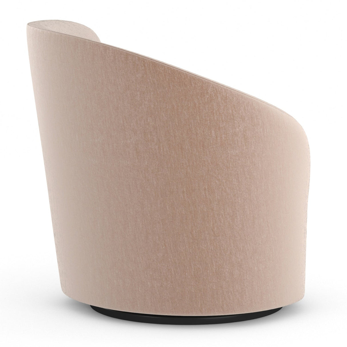 Taupe Velvet Left-Armed Swivel Chair – Whorl – rear view