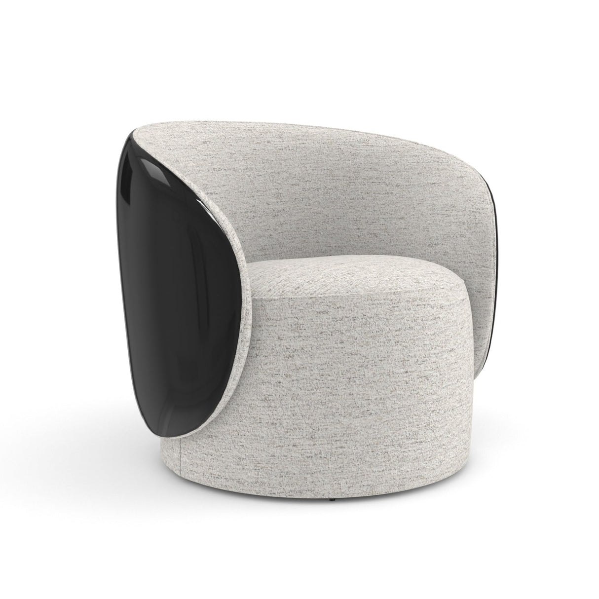 White Chenille Swivel Chair – Cuff – front view