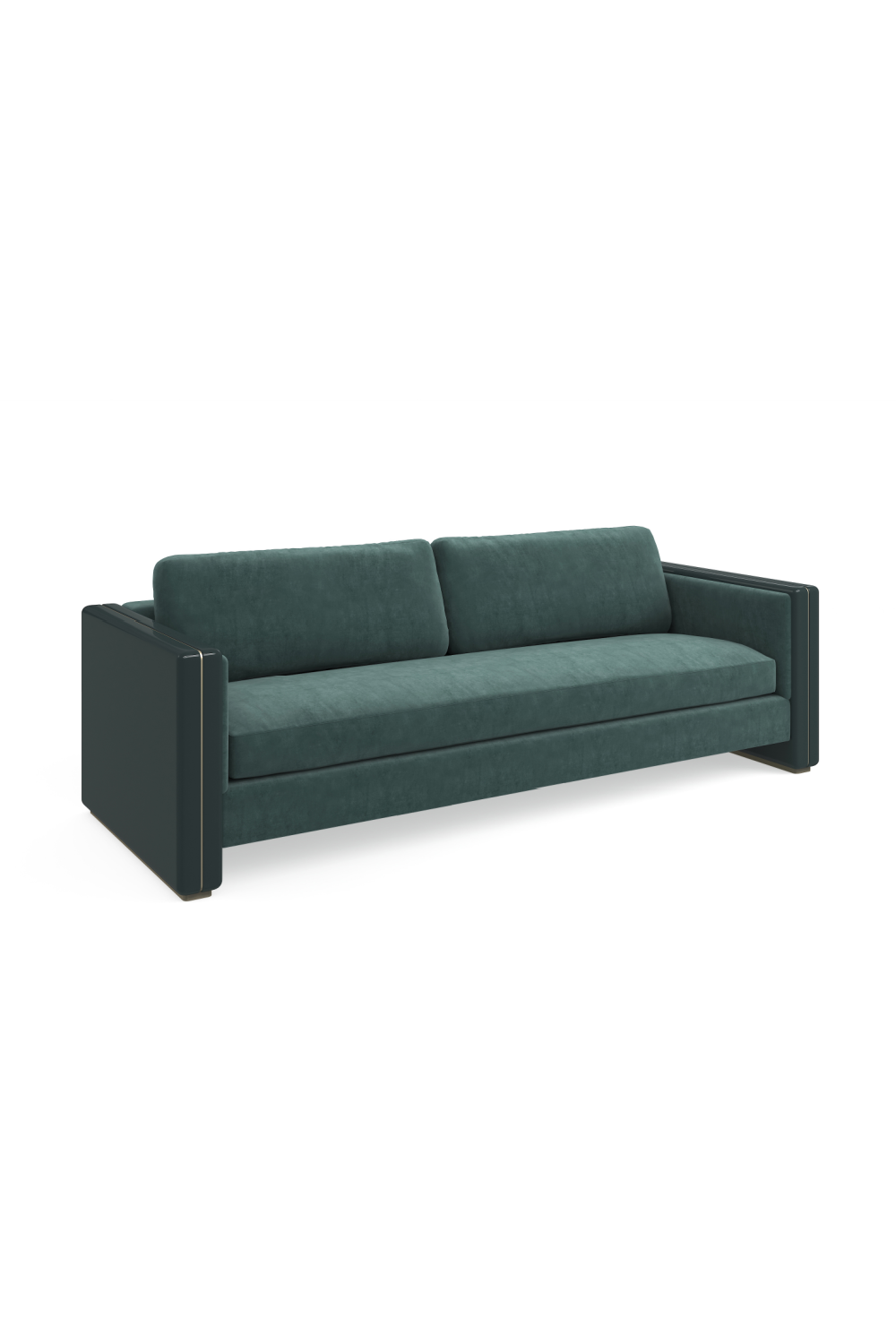 Green Velvet Square-Armed Sofa | Caracole Gelee | Oroa.com