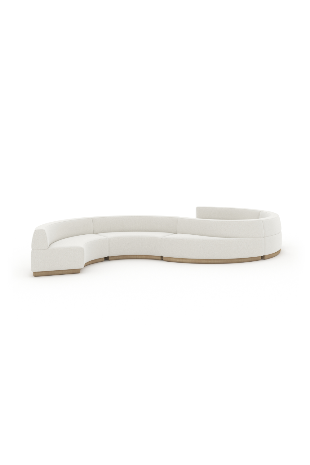 White Curved Armless Loveseat | Caracole Crescent | Oroa.com