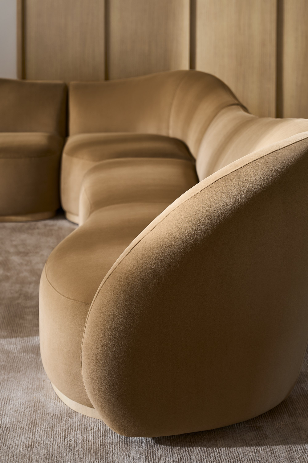 Brown Velvet Wedge Sofa | Caracole Kalahari | Oroa.com