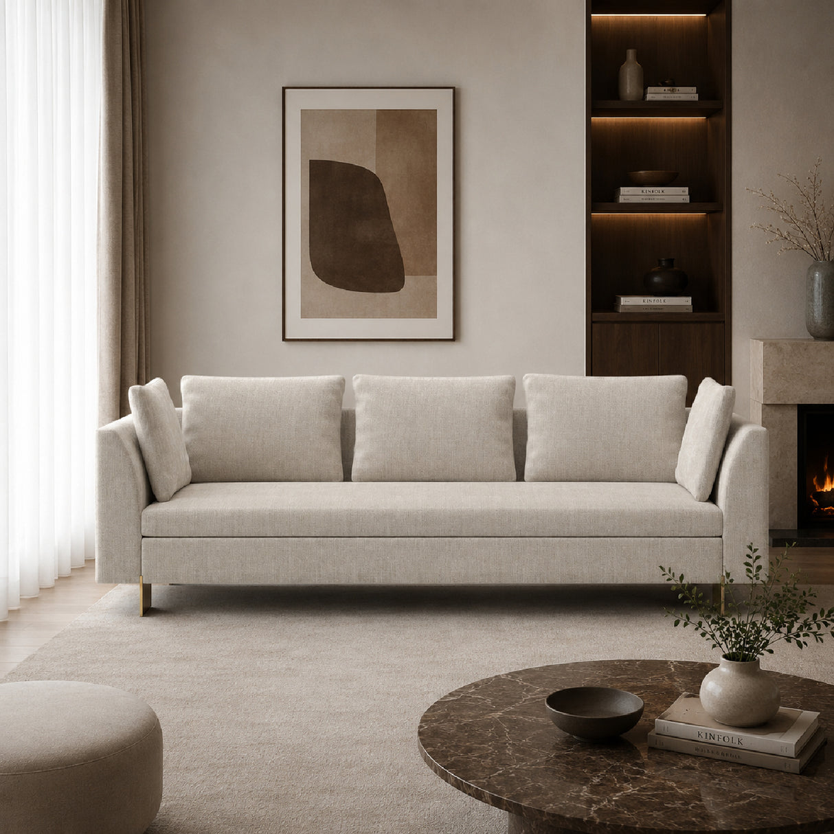 White Chenille Sofa – Altura – alternate view 8