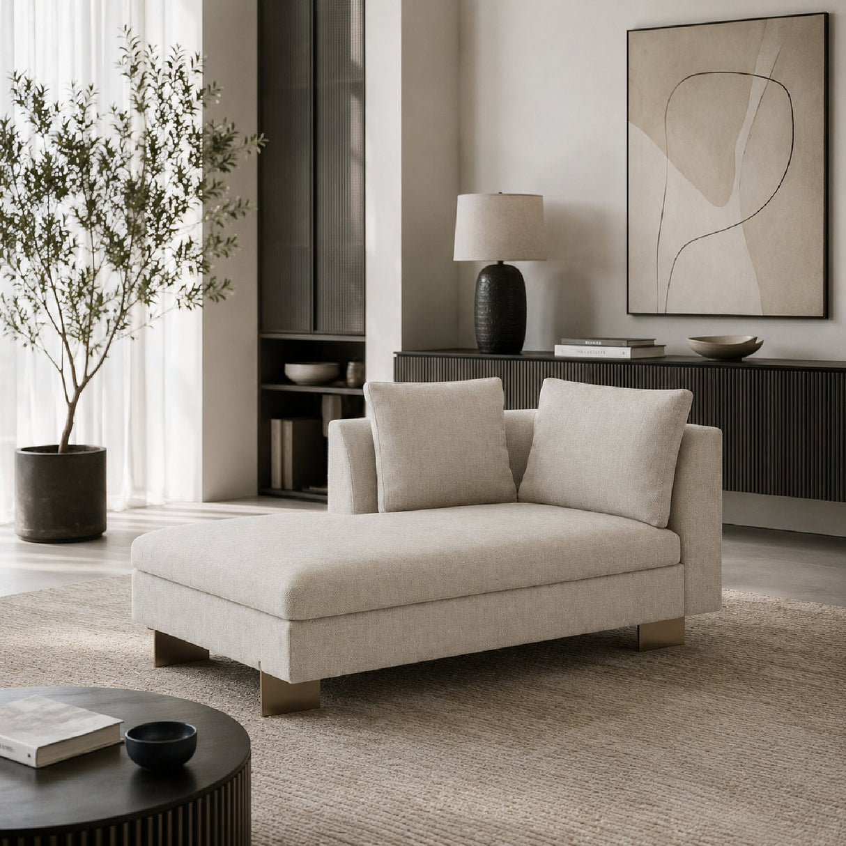 White Chenille Chaise Lounge – Altura – alternate view 8