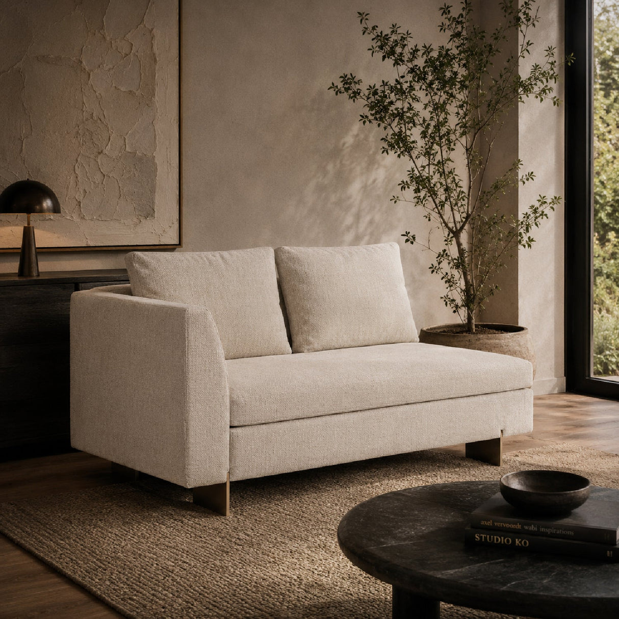 White Chenille Loveseat – Altura – alternate view 8