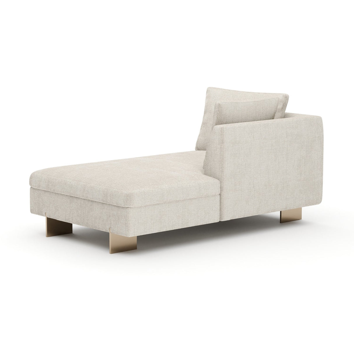 White Chenille Chaise Lounge – Altura – side view