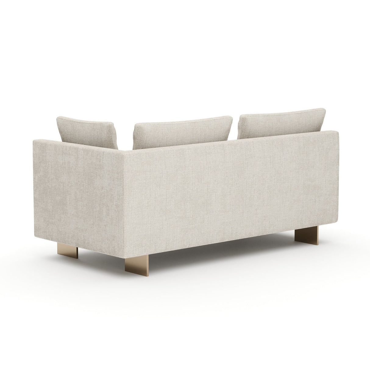 White Chenille Loveseat – Altura – rear view