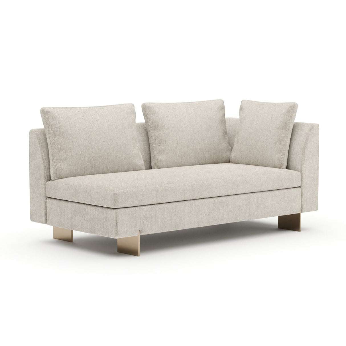 White Chenille Loveseat – Altura – side view