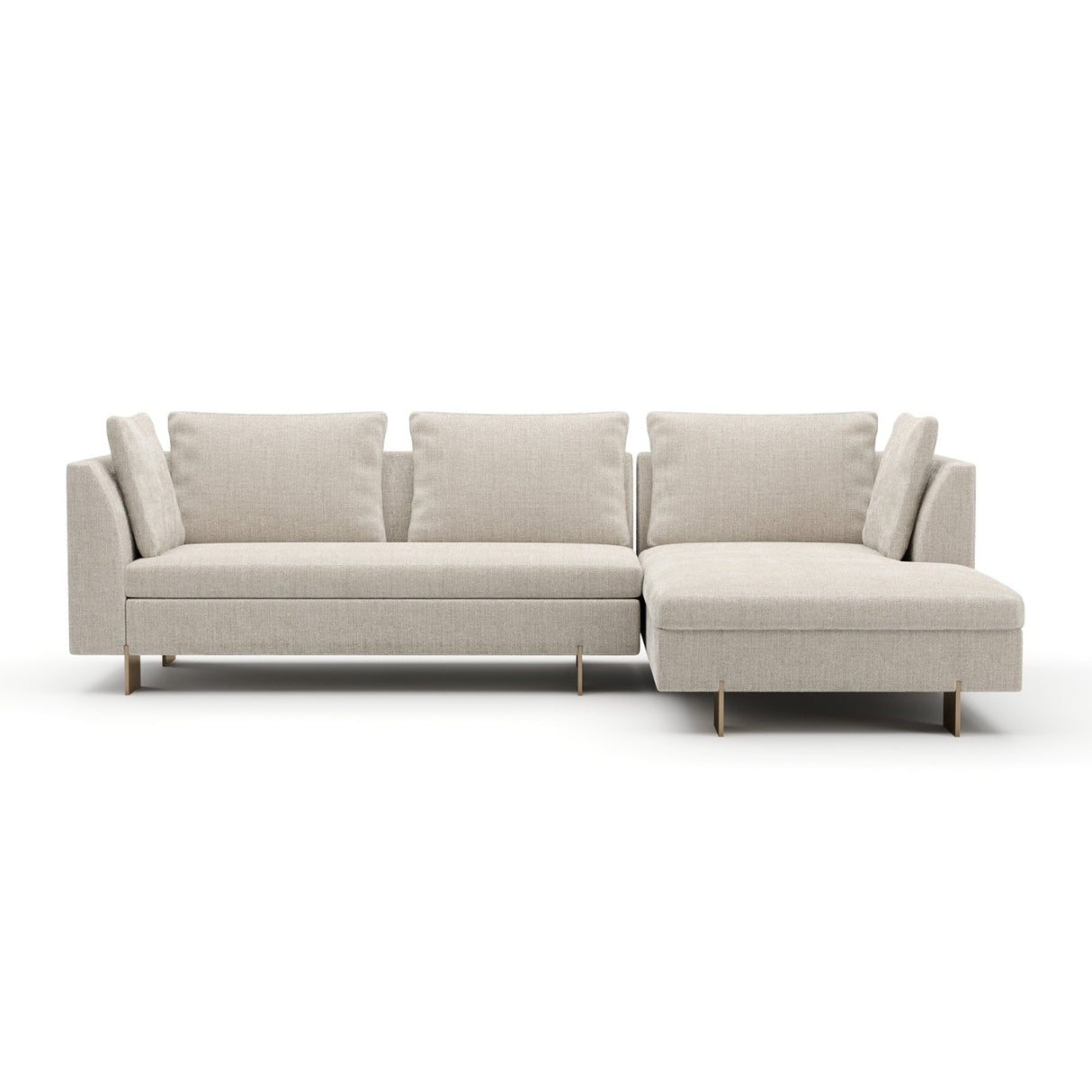 White Chenille Sofa with Chaise – Altura – front view