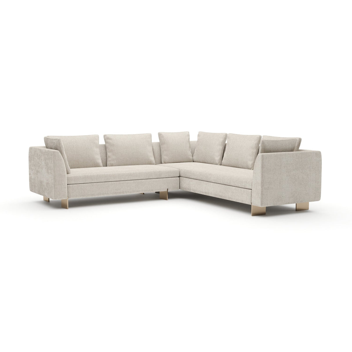 White Chenille Sectional Sofa L – Altura – alternate view 9