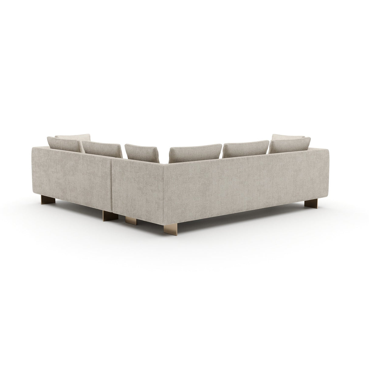 White Chenille Sectional Sofa L – Altura – rear view