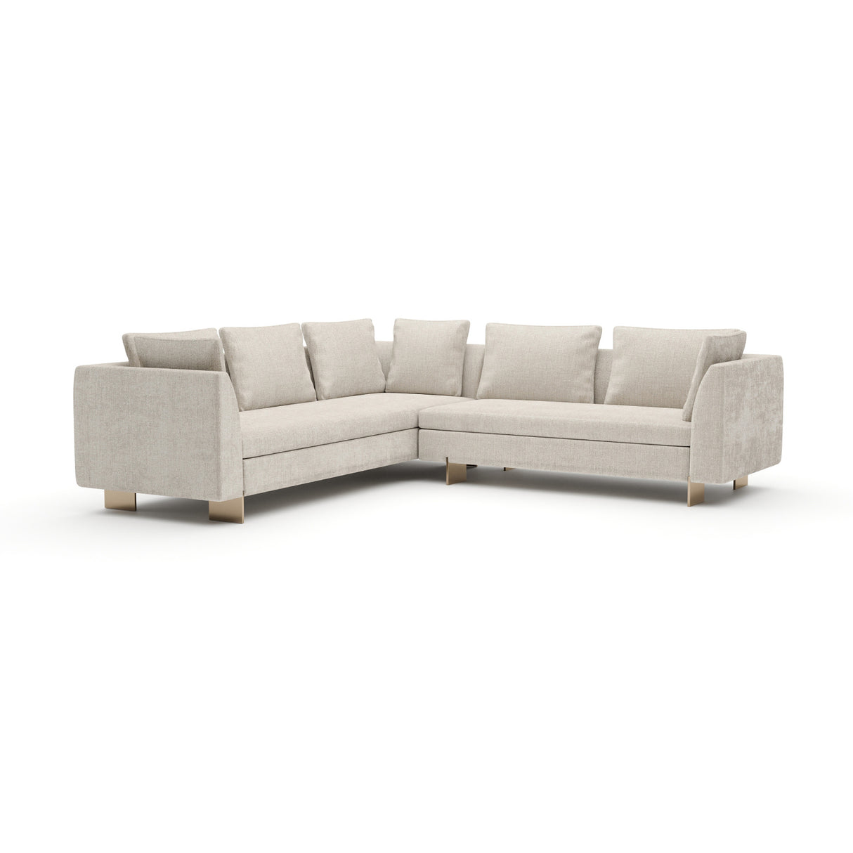 White Chenille Sectional Sofa L | Oroa.com