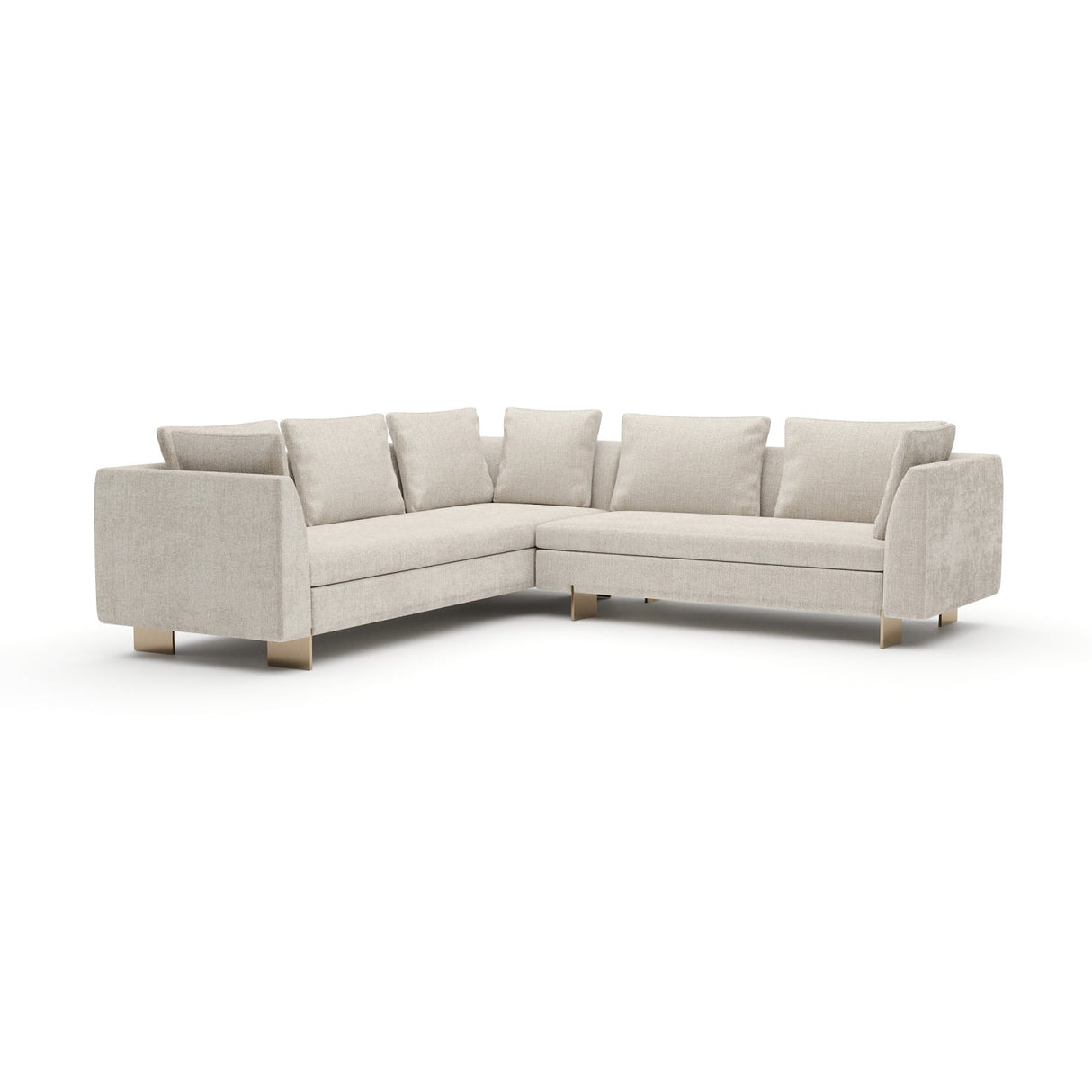 White Chenille Sectional Sofa L – Altura – side view