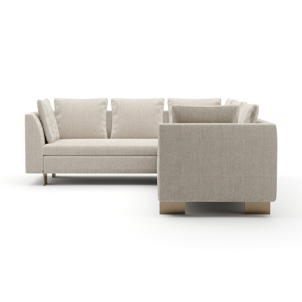 White Chenille Sectional Sofa S – Altura – front view