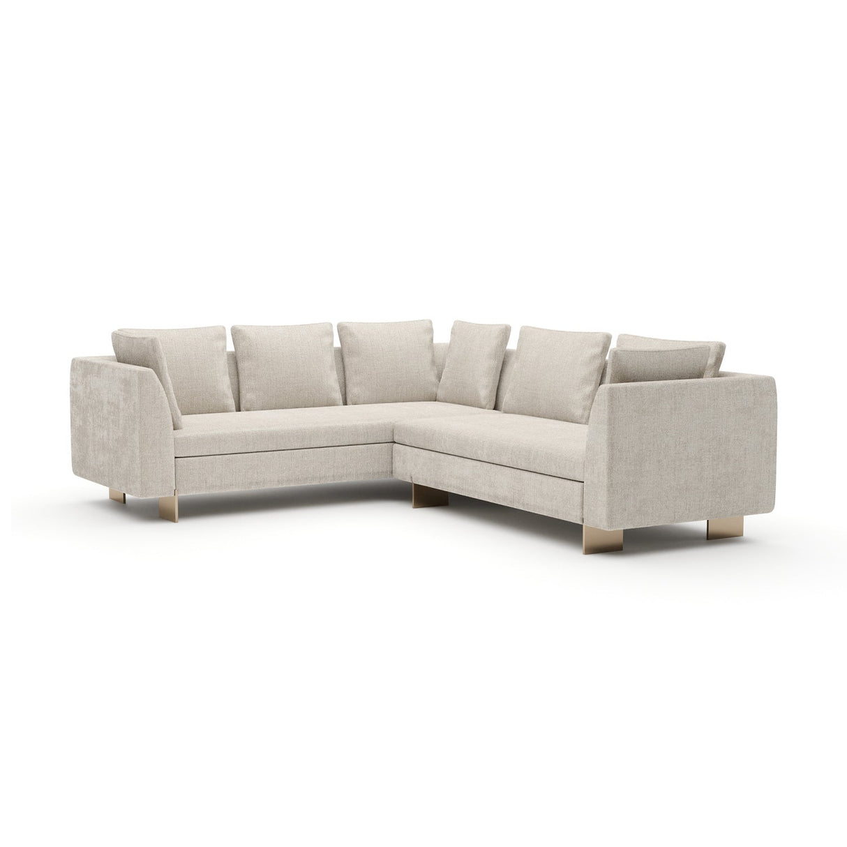 White Chenille Sectional Sofa S – Altura – side view
