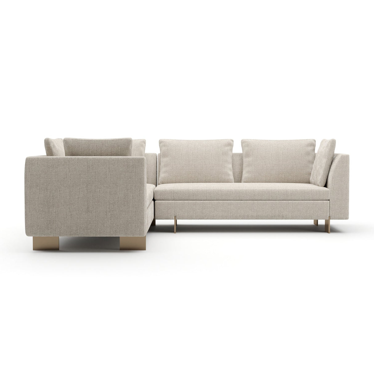 White Chenille Sectional Sofa S – Altura – rear view