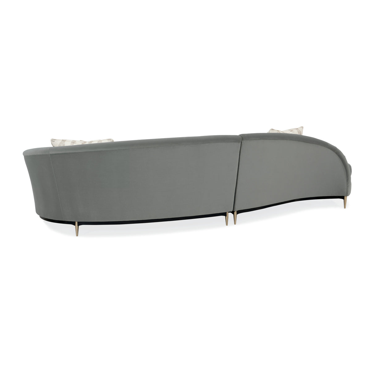 Gray Velvet Right-Armed Loveseat – Three's Company – alternate view 7
