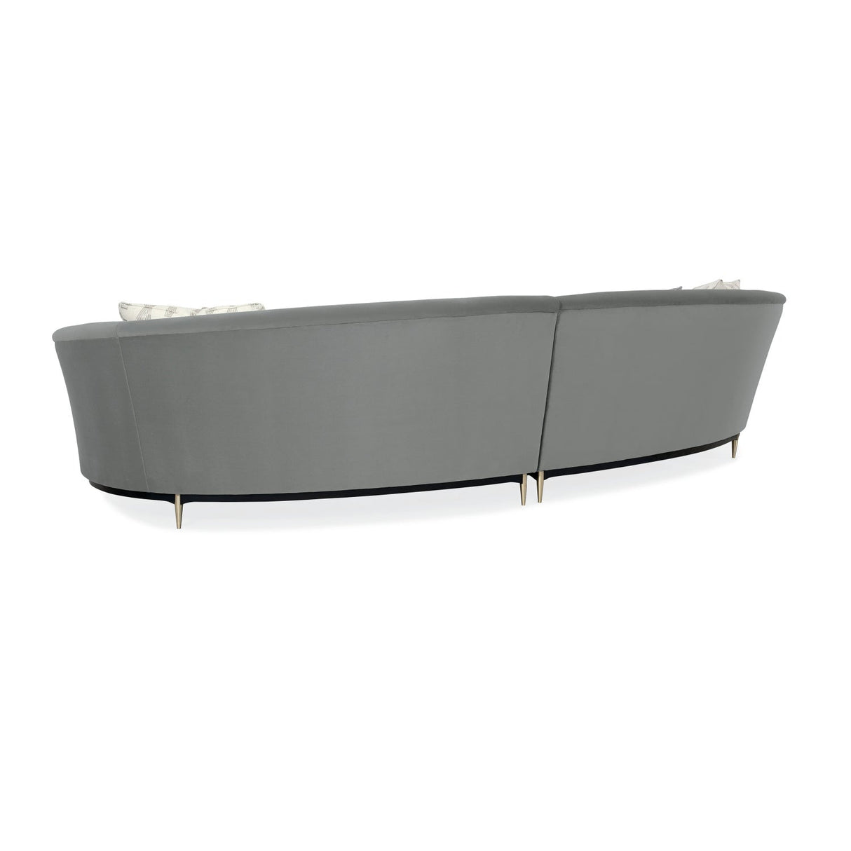 Gray Velvet Right-Armed Loveseat – Three's Company – alternate view 8