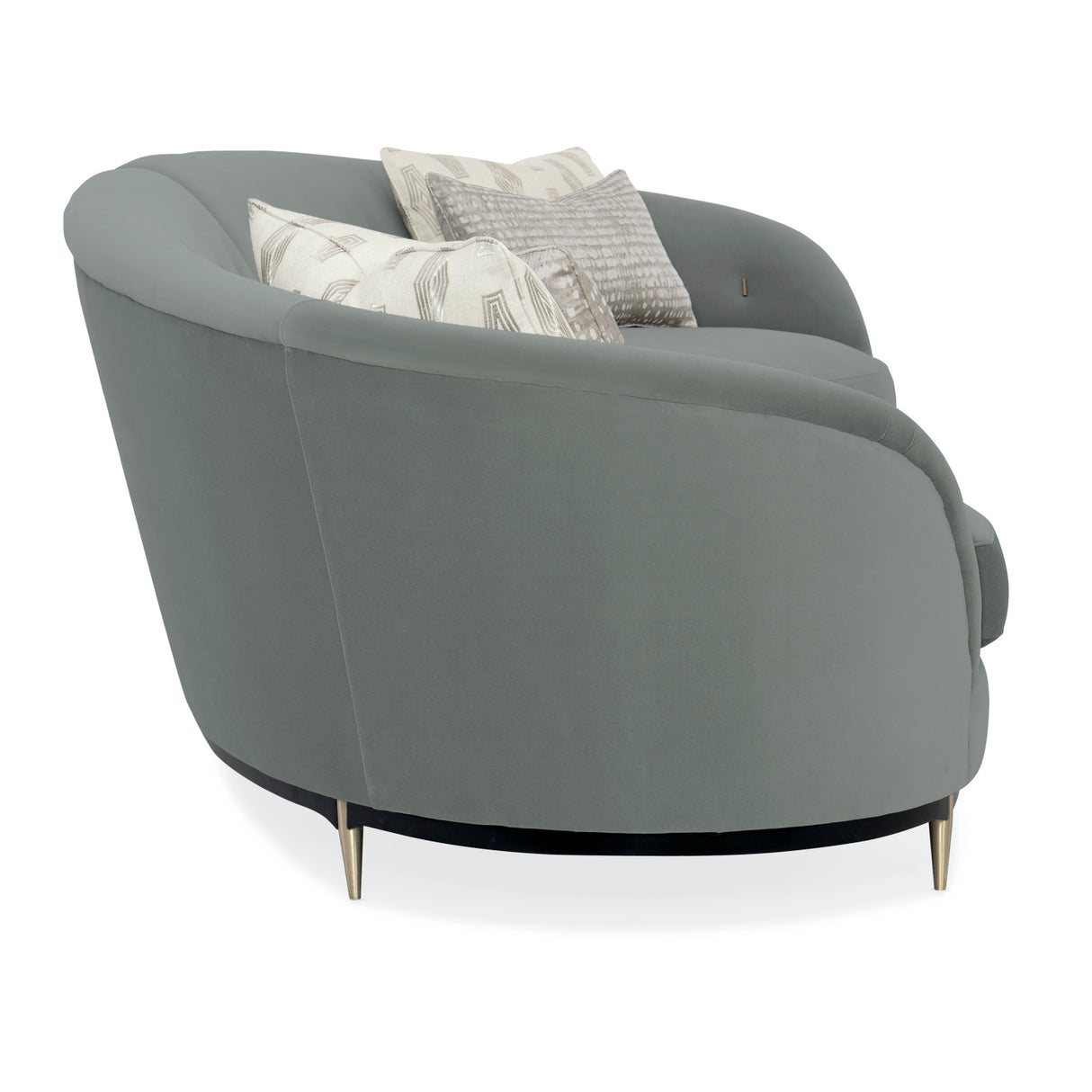 Gray Velvet Right-Armed Loveseat – Three's Company – alternate view 10