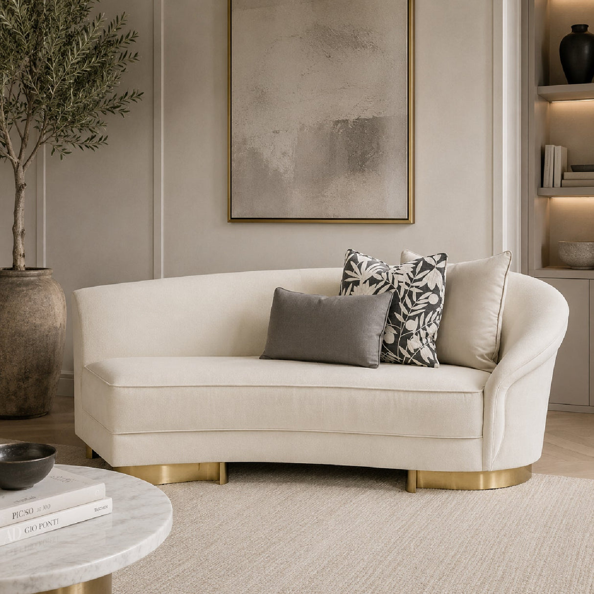 Curved Modern Sectional Sofa – Grand Opening – angled view