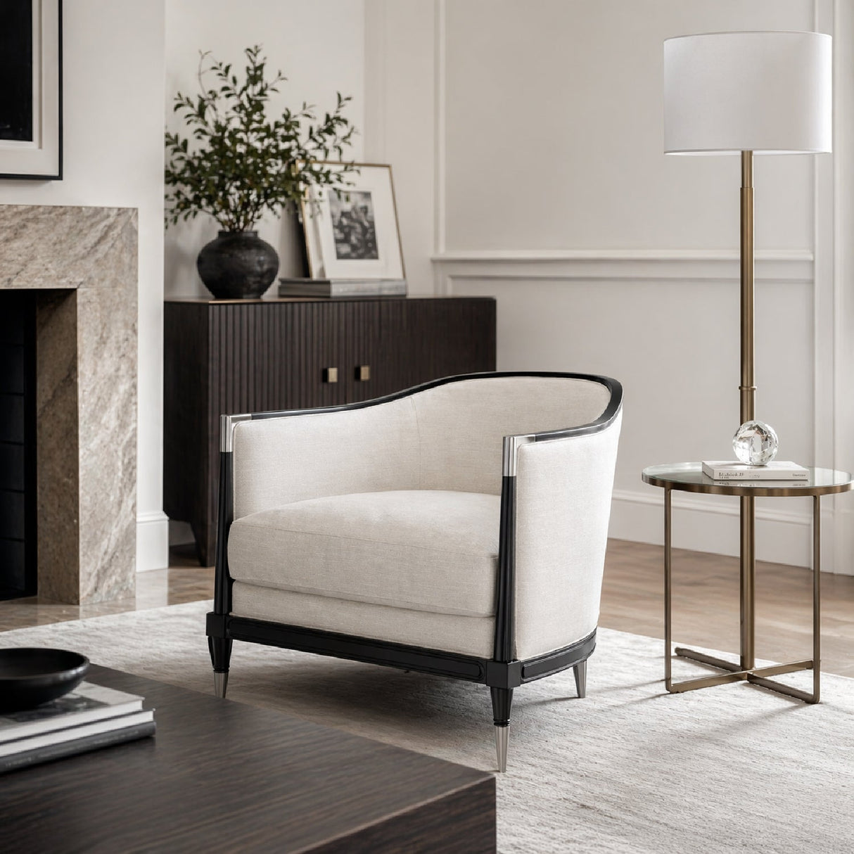 White Linen Lounge Linen – Splash of Flash – angled view
