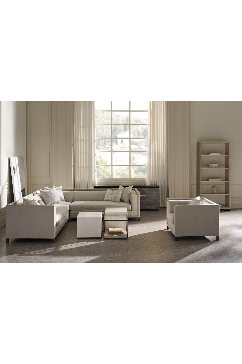 Light Gray Lounge Chair | Caracole Tuxedo | Oroa.com